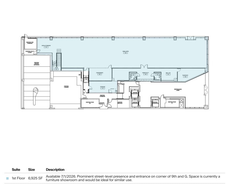 900 G St NW, Washington, DC à louer Plan d’étage– Image 1 sur 1