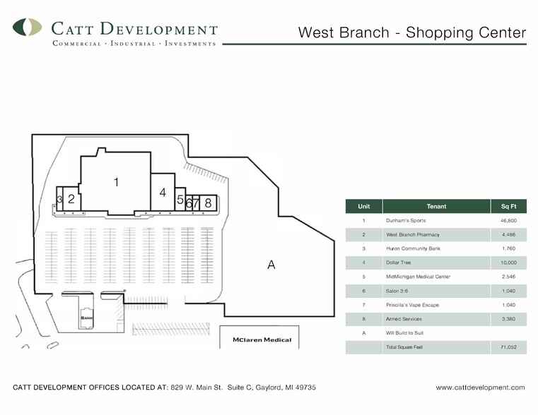2200-2210 S M-76, West Branch, MI à louer - Plan de site – Image 3 sur 4
