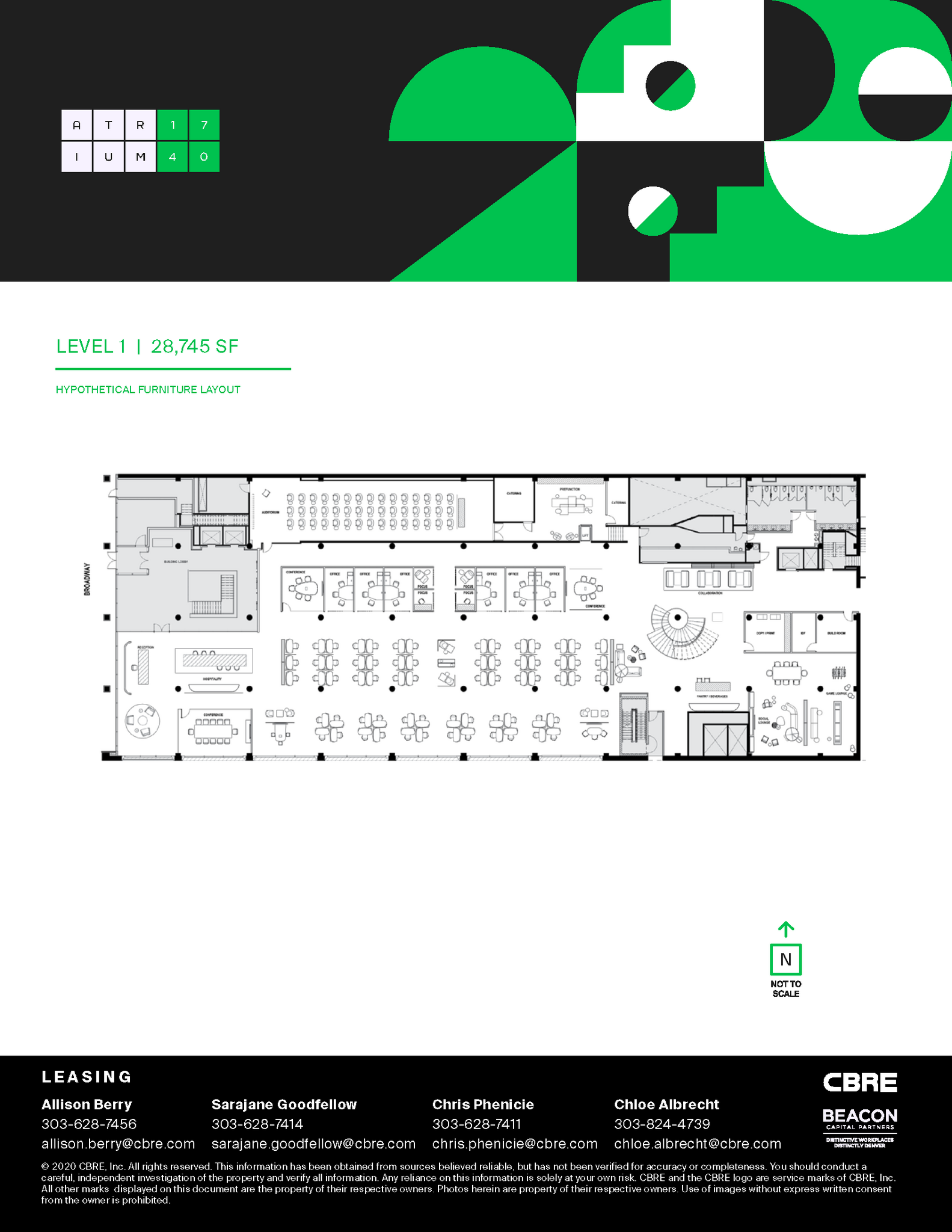 1740 Broadway, Denver, CO à louer Plan d’étage– Image 1 sur 1