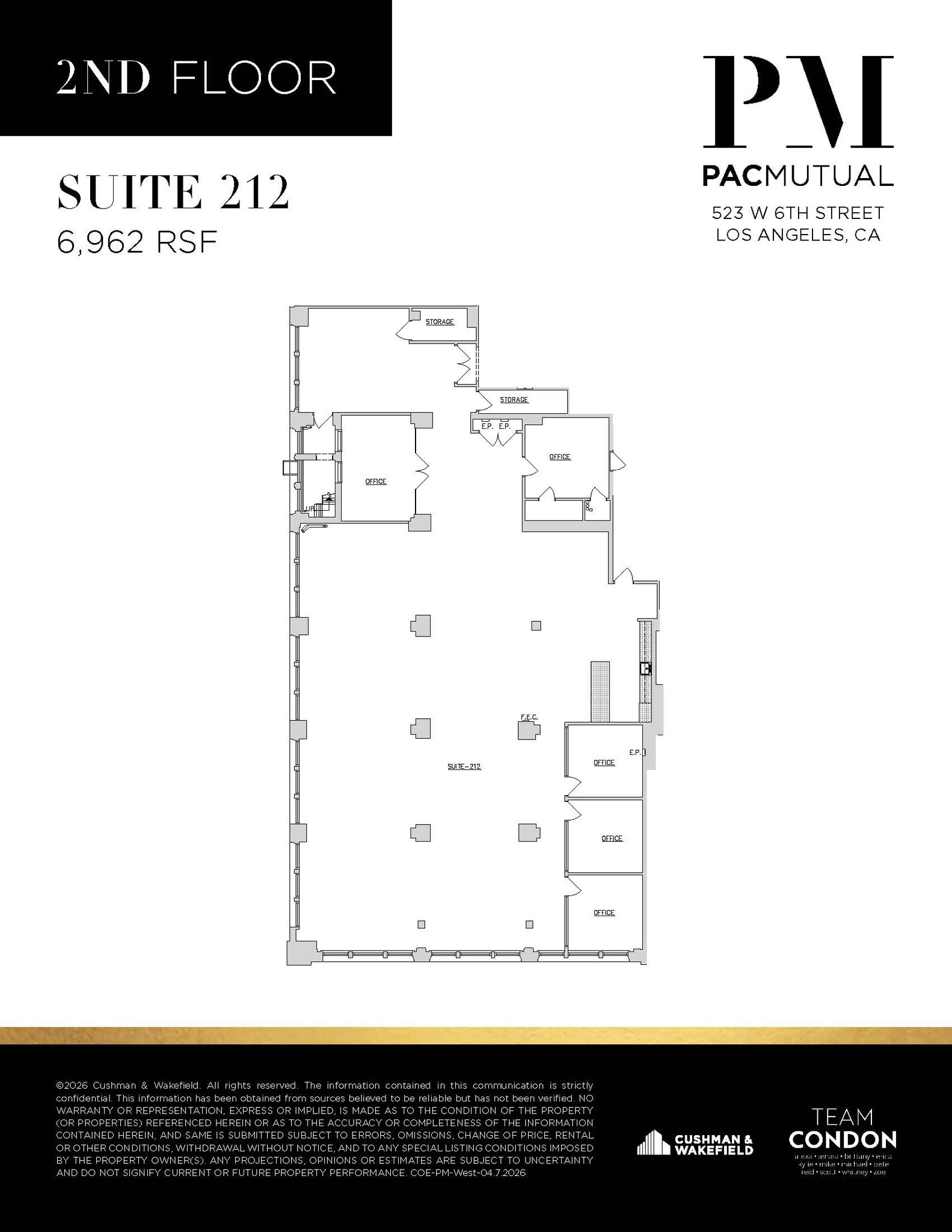 523 W 6th St, Los Angeles, CA à louer Plan d’étage– Image 1 sur 3