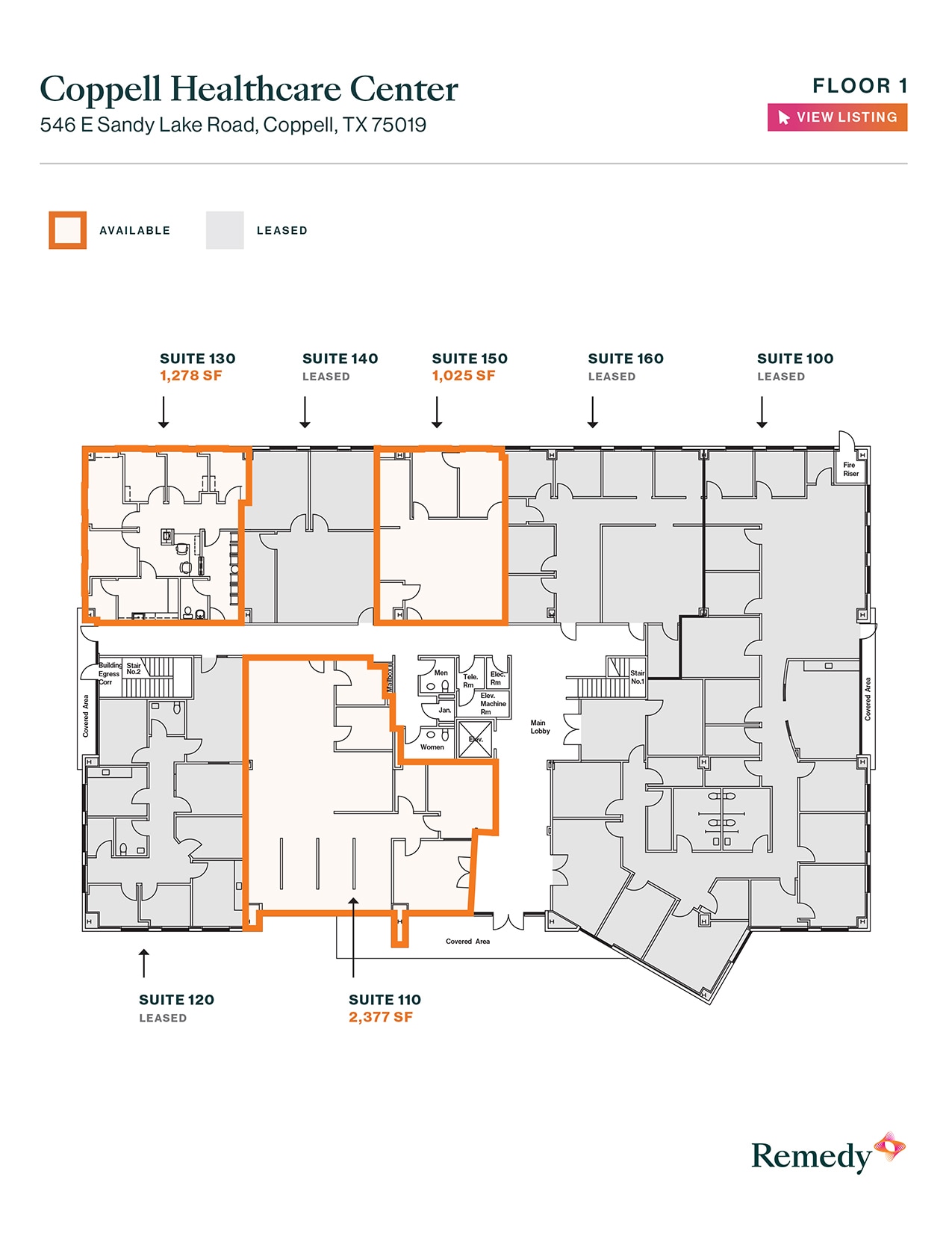 546 E Sandy Lake Rd, Coppell, TX à louer Plan d’étage– Image 1 sur 1