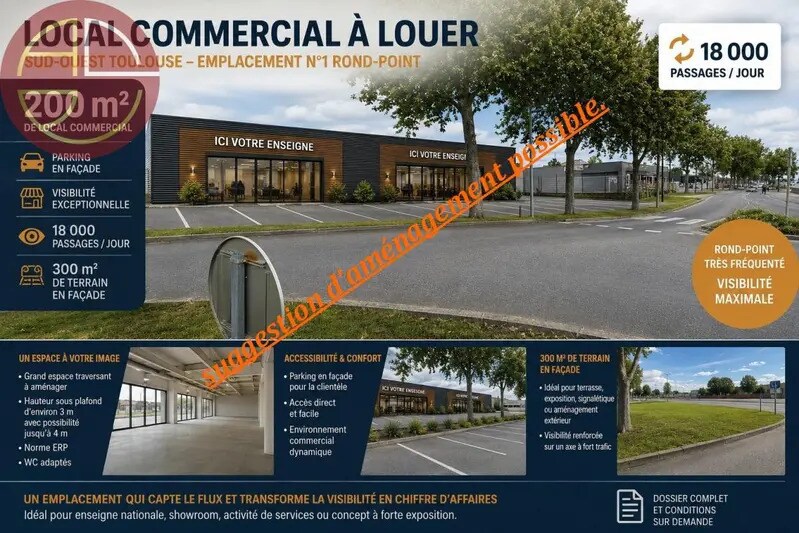 Local commercial dans Plaisance-du-Touch à louer Photo de l’immeuble– Image 1 sur 7