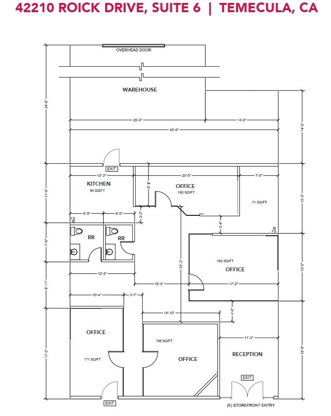 42210 Roick Dr, Temecula, CA à louer Plan d’étage– Image 1 sur 1