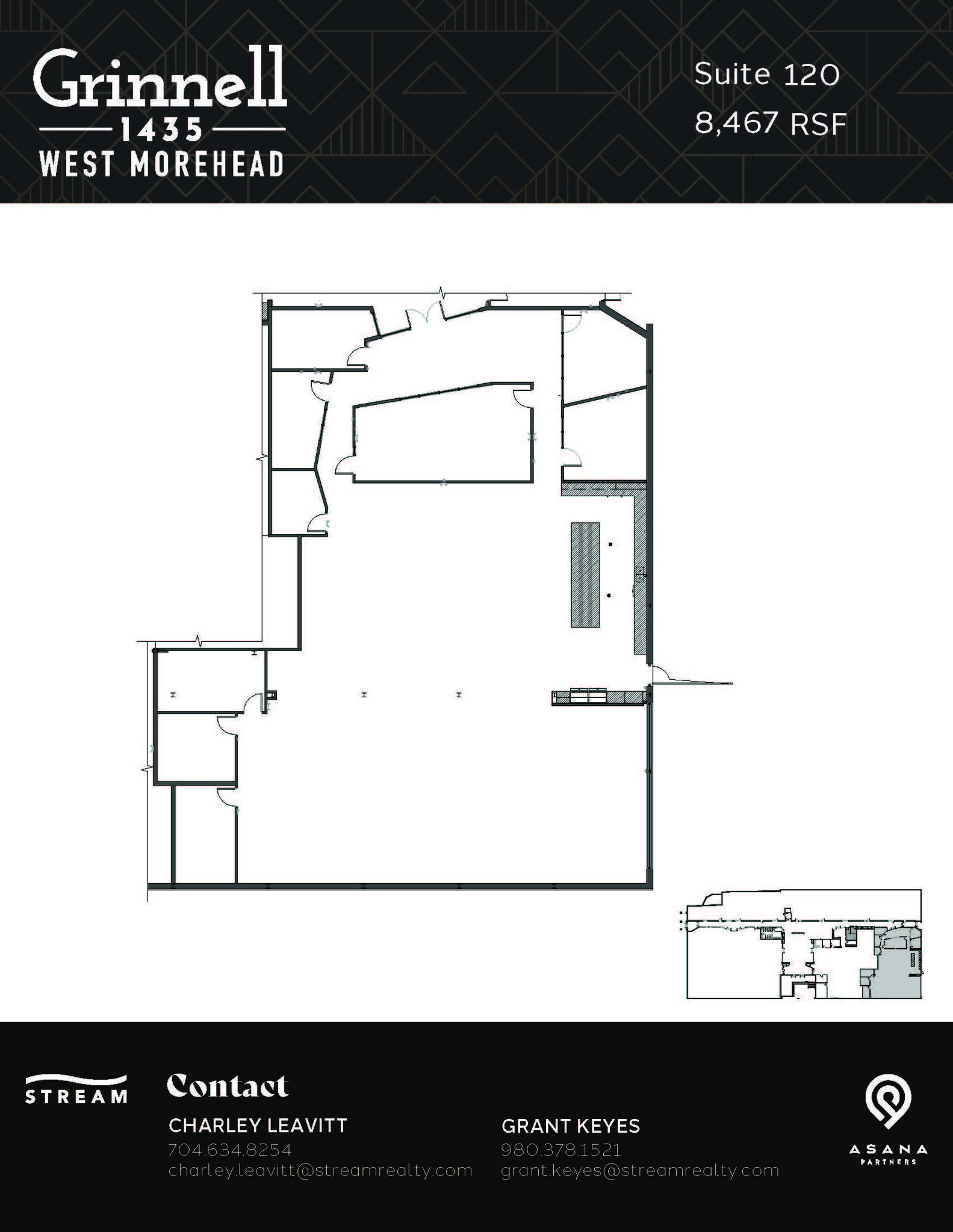 1435 W Morehead St, Charlotte, NC à louer Plan d’étage– Image 1 sur 2