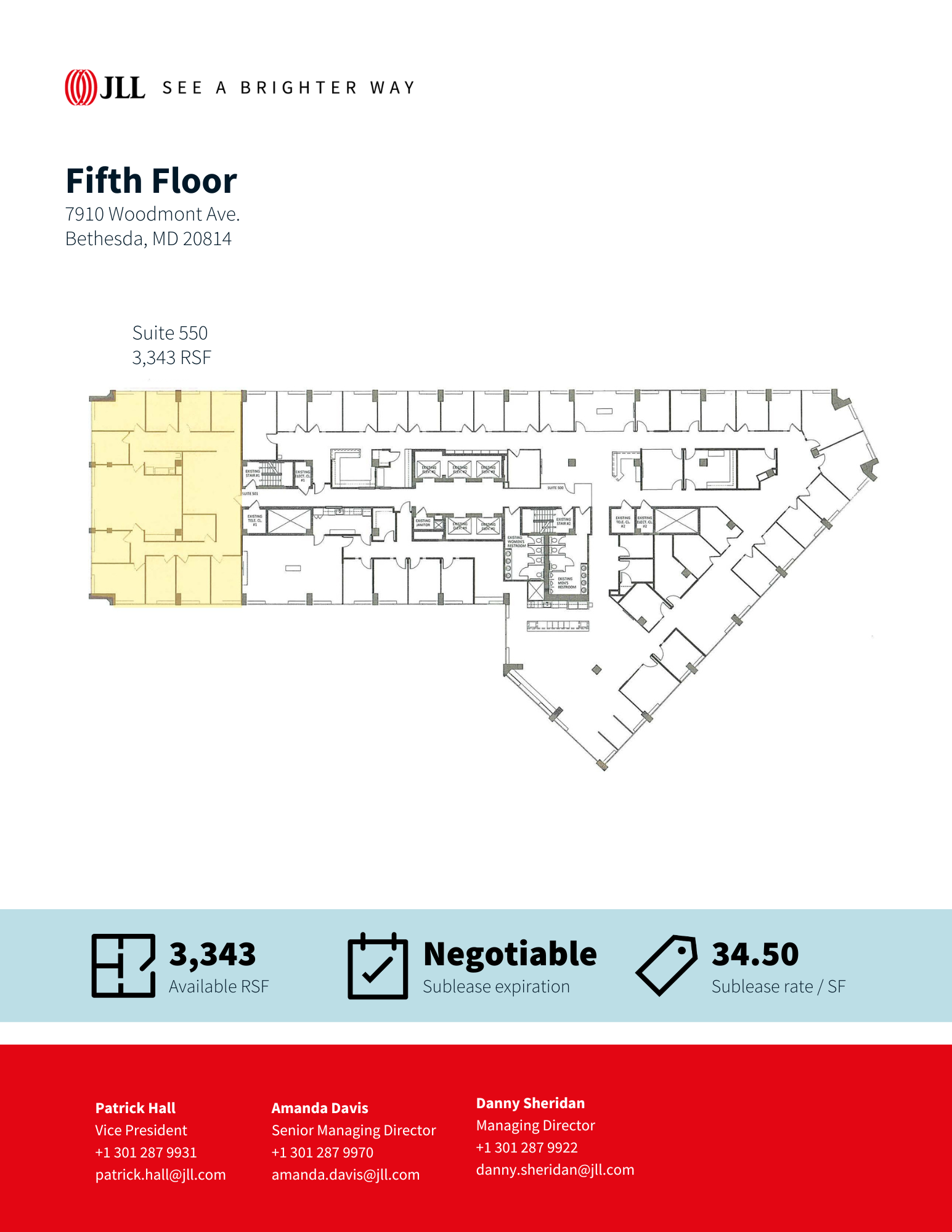 7910 Woodmont Ave, Bethesda, MD à louer Plan d’étage– Image 1 sur 1