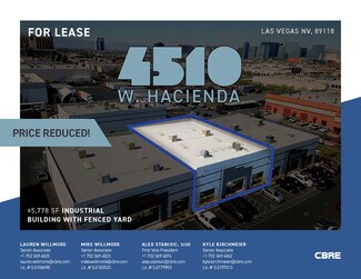Plus de détails pour 4510 W Hacienda Ave, Las Vegas, NV - Industriel/Logistique à louer
