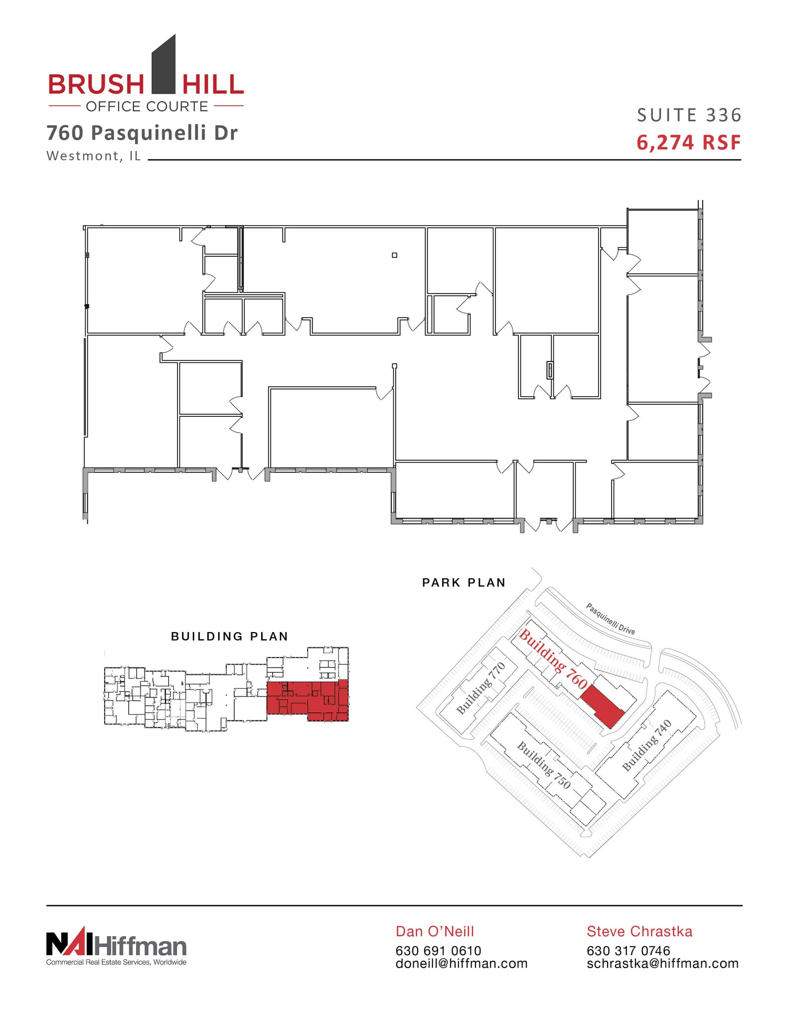 740 Pasquinelli Dr, Westmont, IL à louer Plan d’étage– Image 1 sur 2