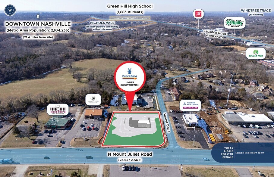 101 E Sunset Dr, Mt Juliet, TN à vendre - Aérien – Image 3 sur 6