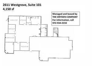 2611 Westgrove Dr, Carrollton, TX à louer Plan d’étage– Image 1 sur 1