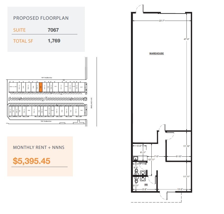 7059-7077 1/2 Vineland Ave, North Hollywood, CA à louer Plan d’étage– Image 1 sur 1