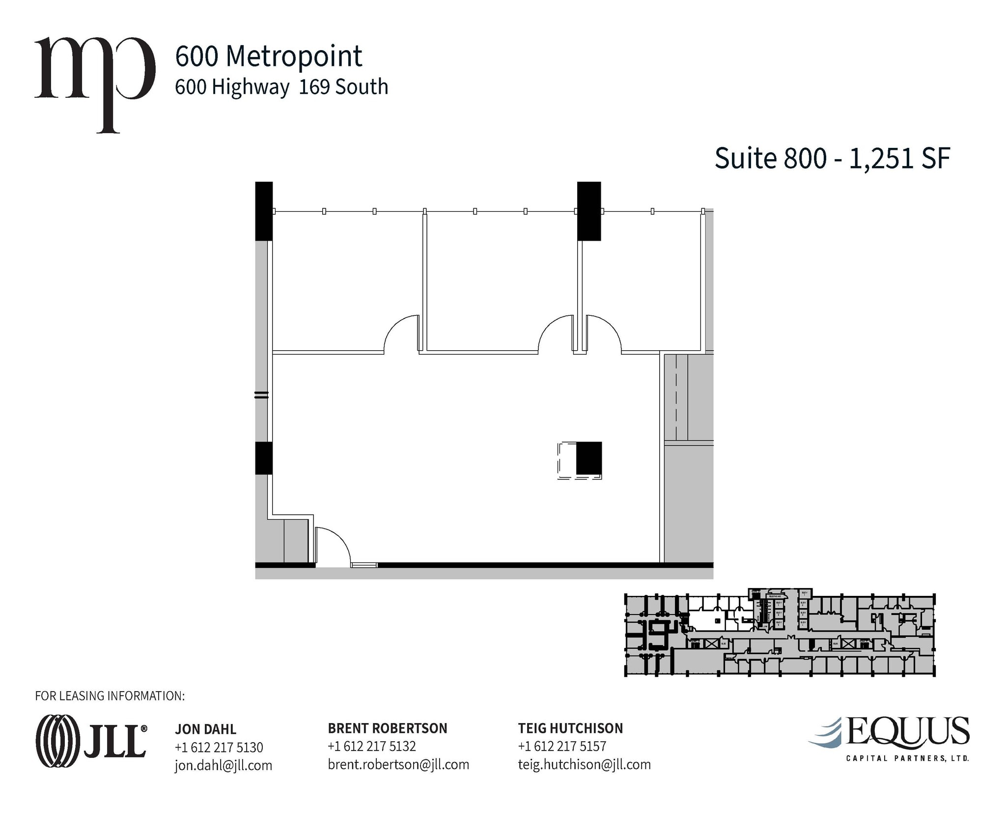 600 Highway 169 S, Saint Louis Park, MN à louer Plan d’étage– Image 1 sur 1