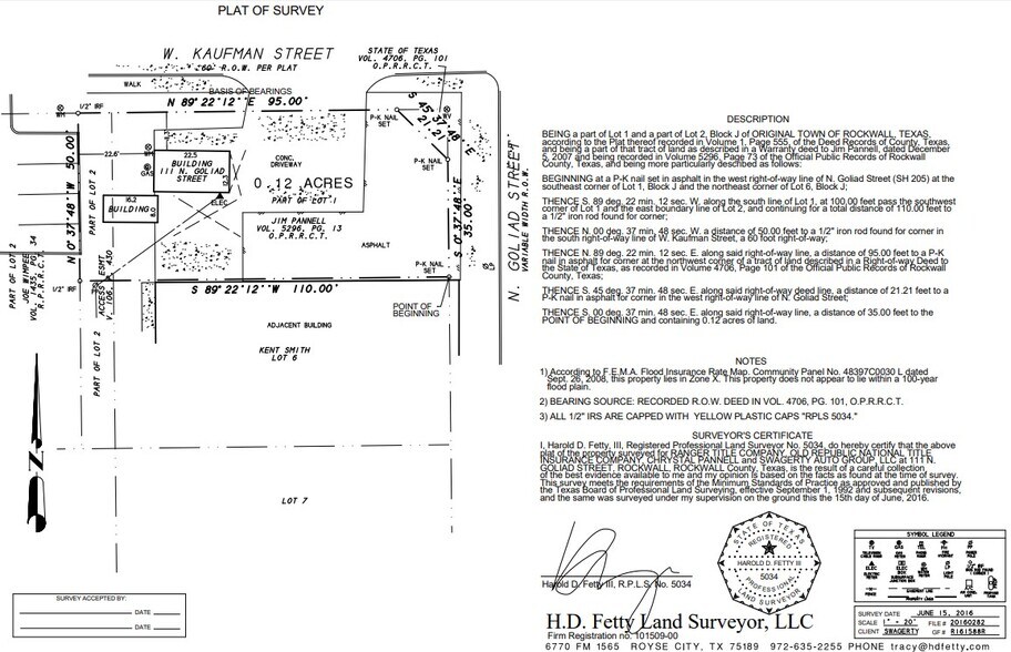 111 N Goliad St, Rockwall, TX à louer - Plan cadastral – Image 3 sur 3