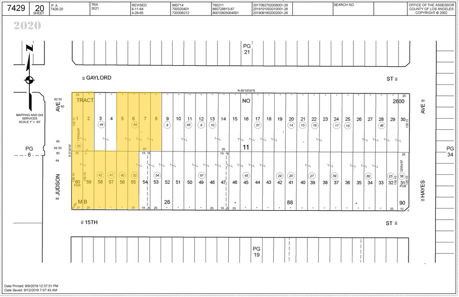 2144-2164 W Gaylord St, Long Beach, CA à vendre - Plan cadastral – Image 2 sur 3