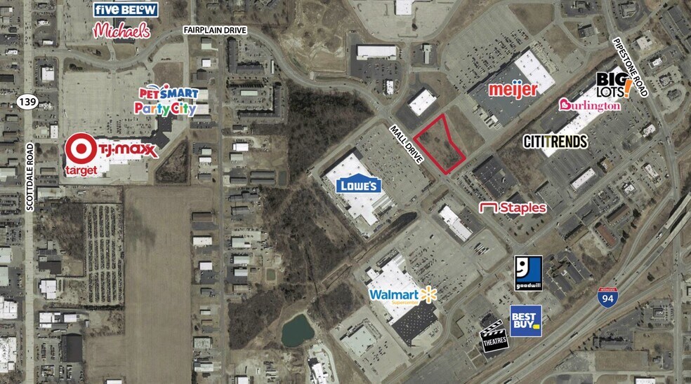1295 Mall Dr, Benton Harbor, MI à louer - Aérien – Image 1 sur 1