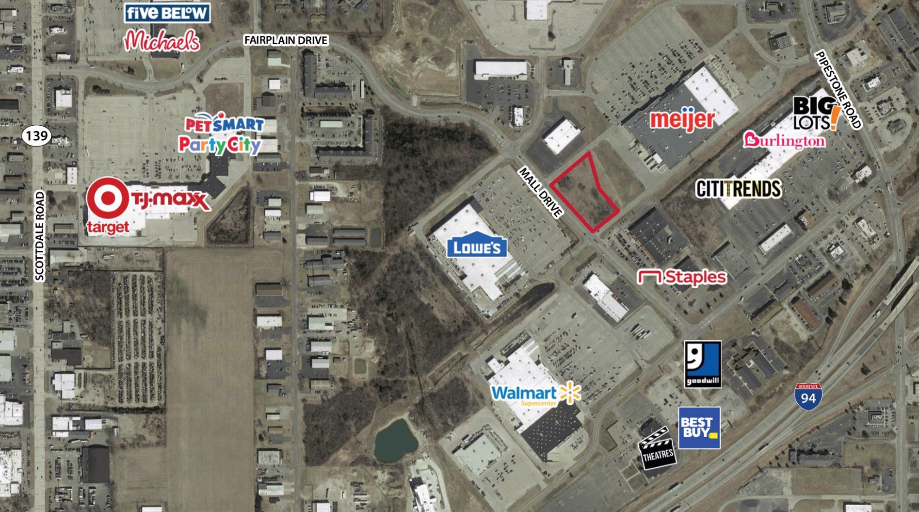 1295 Mall Dr, Benton Harbor, MI à louer Aérien– Image 1 sur 2