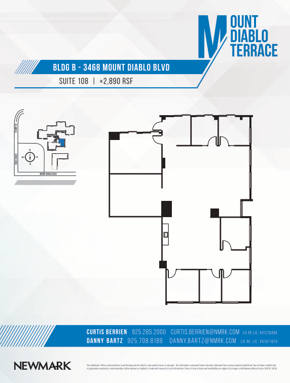 3470 Mt Diablo Blvd, Lafayette, CA à louer Plan d’étage– Image 1 sur 1