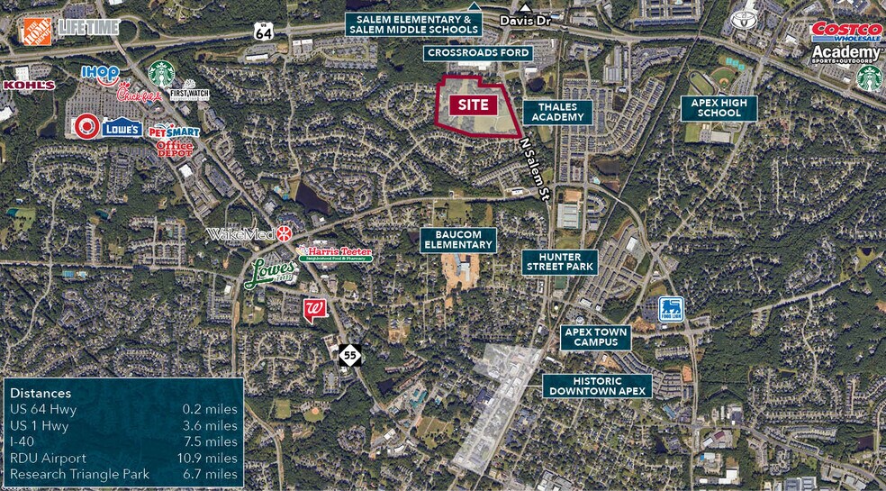 1205 N Salem St, Apex, NC à vendre - Aérien – Image 3 sur 3