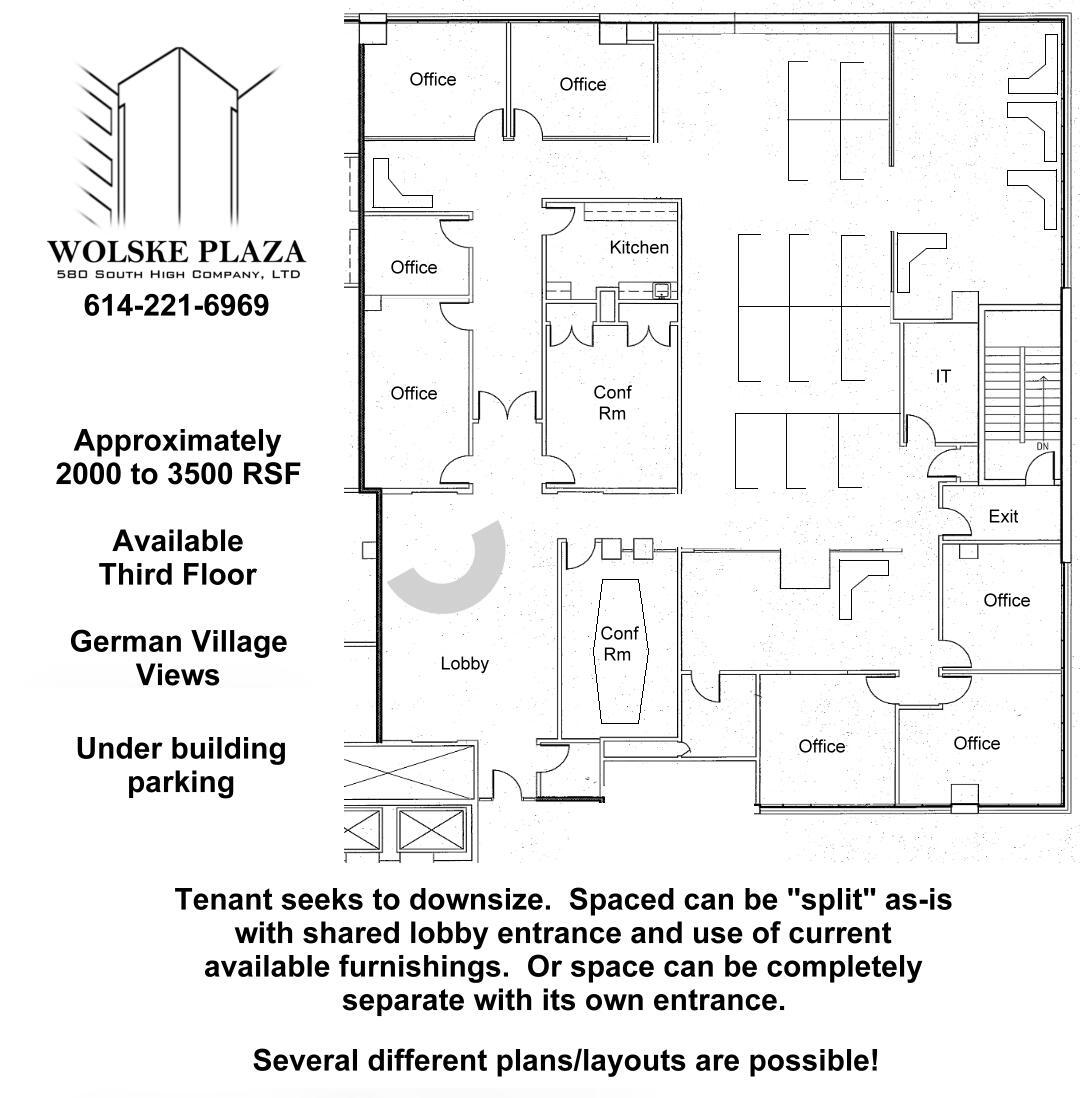 580 S High St, Columbus, OH à louer Plan d’étage– Image 1 sur 14