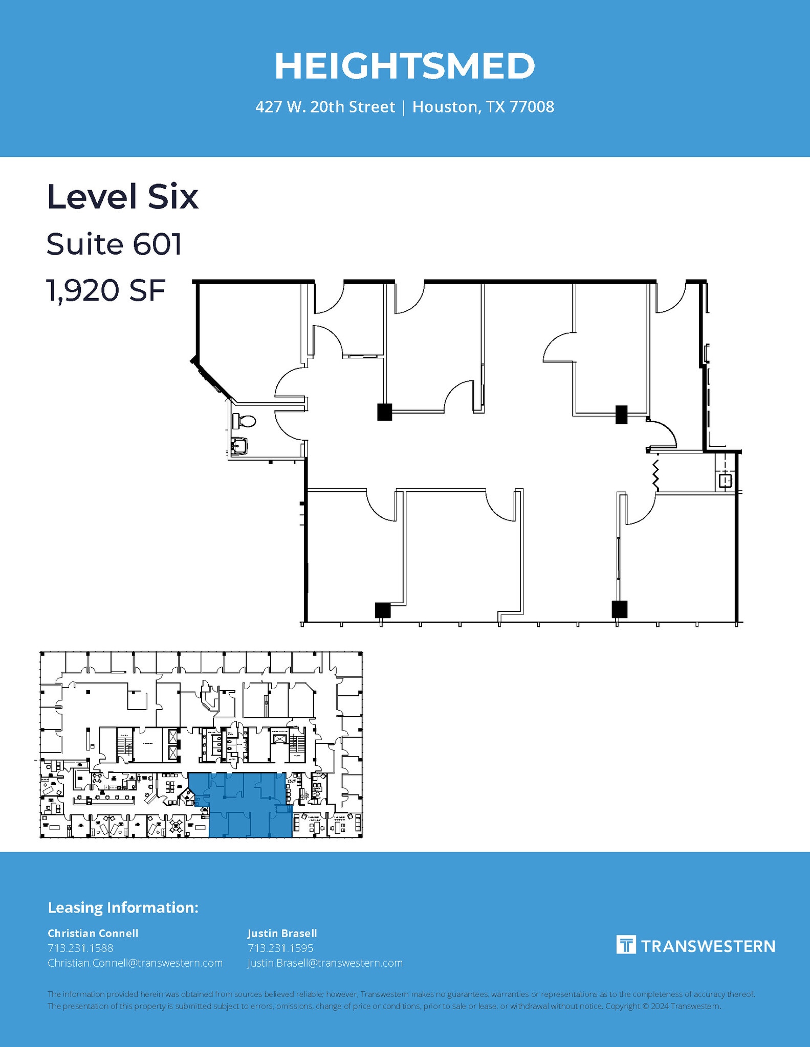 427 W 20th St, Houston, TX à louer Plan d’étage– Image 1 sur 1