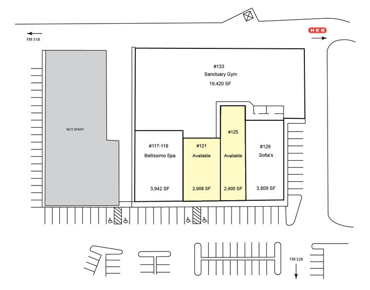 117-133 W Parkwood Ave, Friendswood, TX à louer - Photo de l’immeuble – Image 3 sur 4