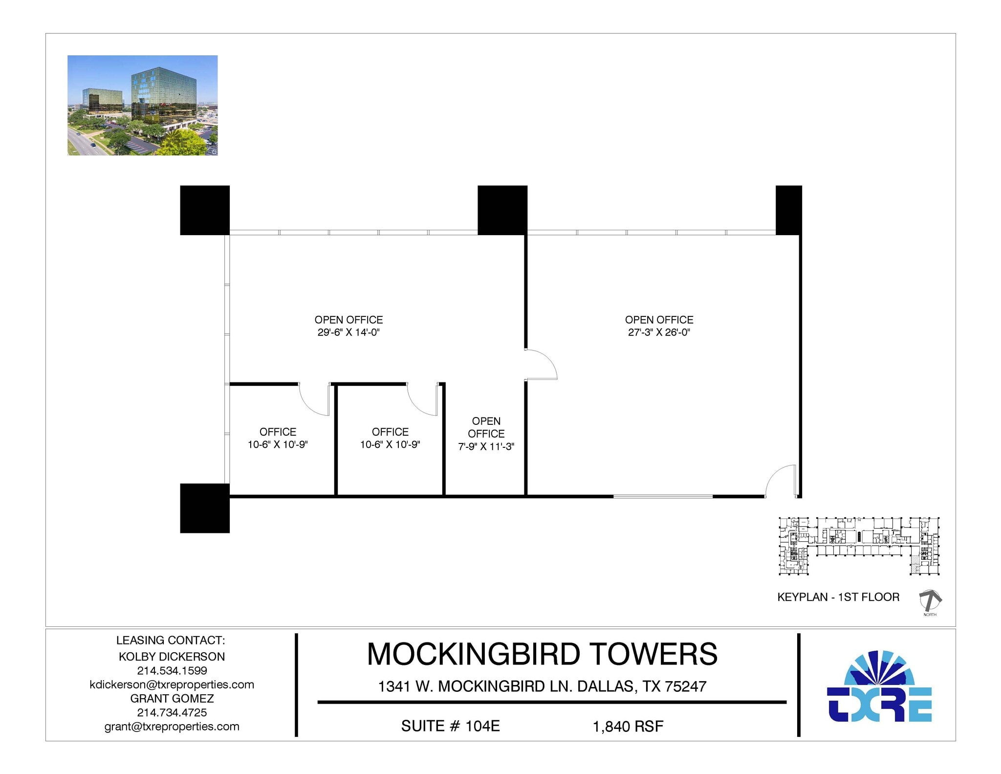 1341 W Mockingbird Ln, Dallas, TX à louer Plan d’étage– Image 1 sur 1