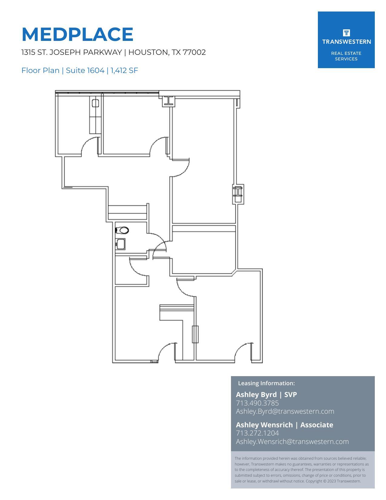 1315 St Joseph Pky, Houston, TX à louer Plan d’étage– Image 1 sur 2