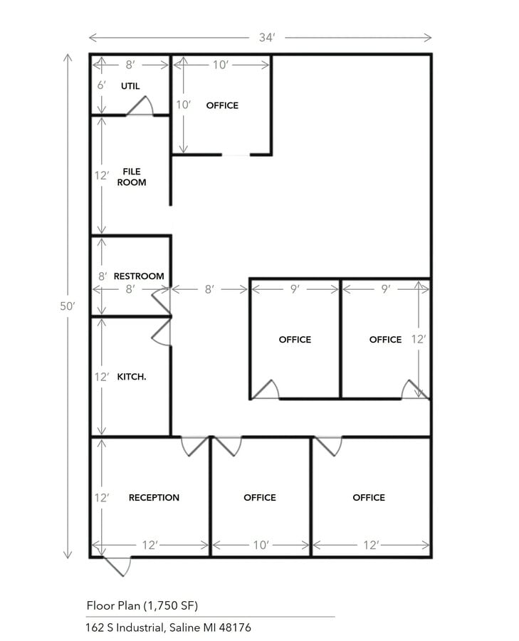 160-174 S Industrial Dr, Saline, MI 48176 - Lot 162 - - Plan d’étage - Image 1 of 7