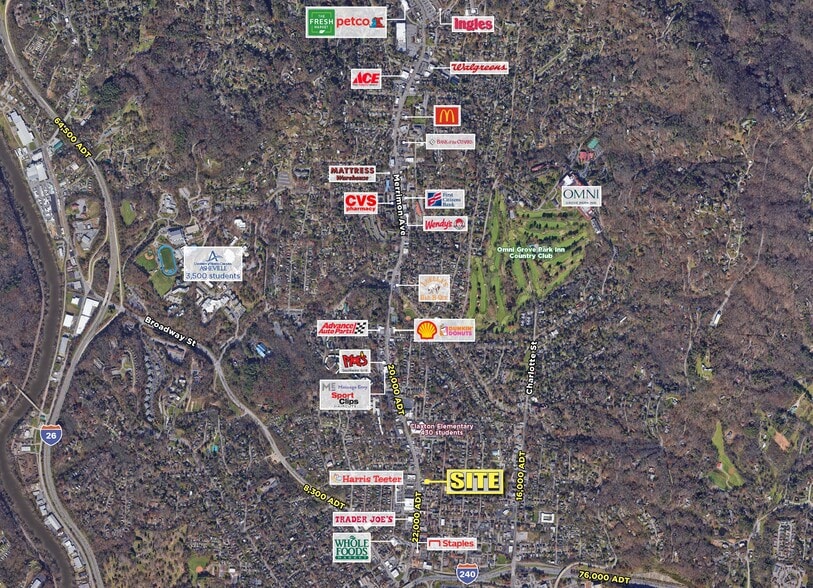 167 Merrimon Ave, Asheville, NC à louer - Aérien – Image 2 sur 5