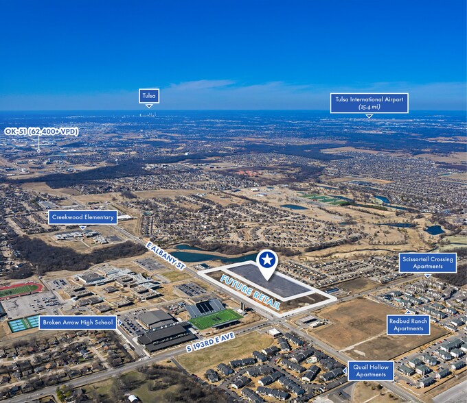 NWC S 193rd & E Albany St, Broken Arrow, OK à vendre - Aérien – Image 2 sur 3