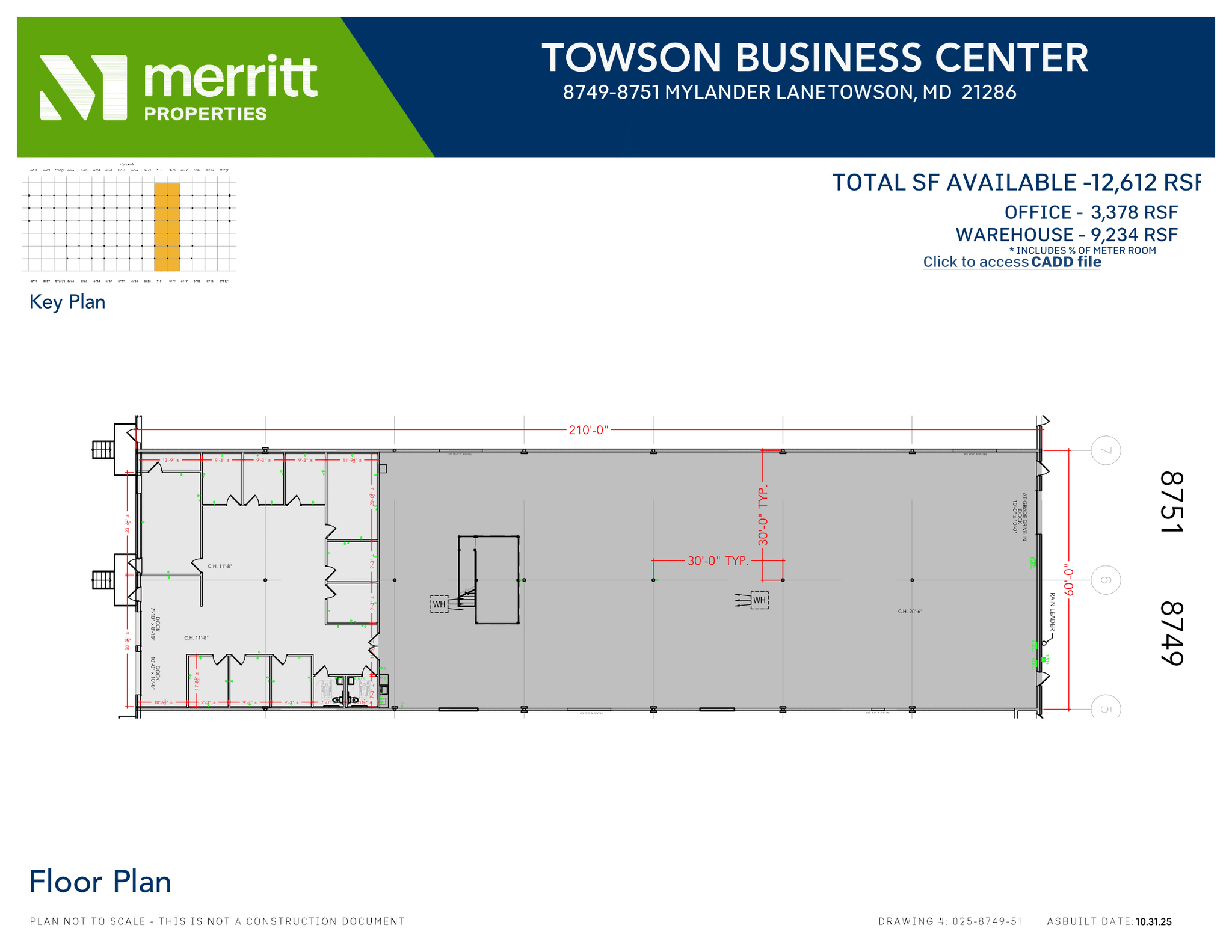 8701-8739 Mylander Ln, Towson, MD à louer Plan d’étage– Image 1 sur 2