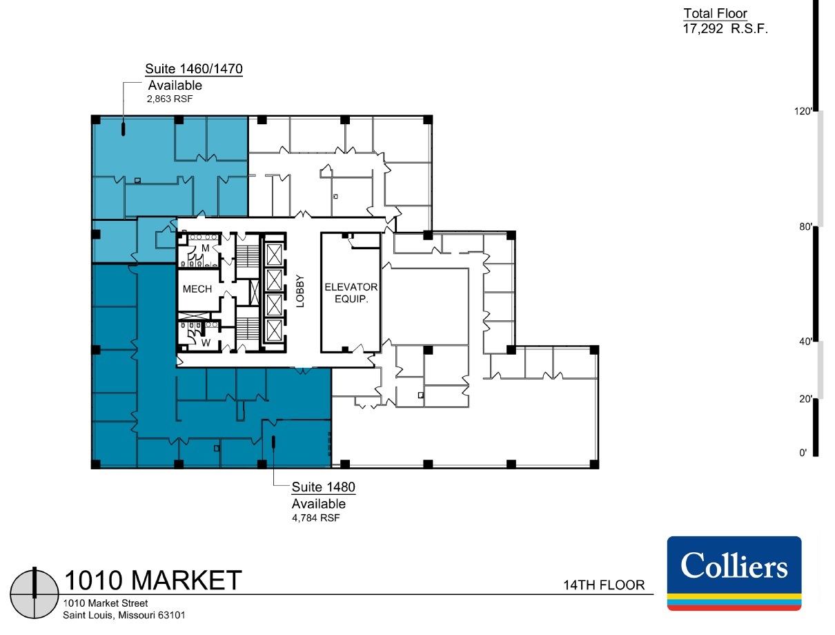 1010 Market St, Saint Louis, MO à louer Plan d’étage– Image 1 sur 1