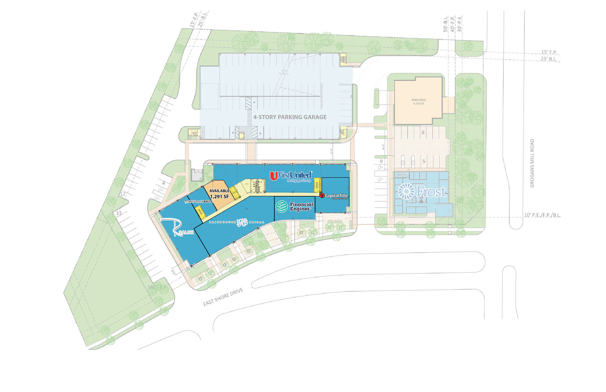 East Shore & Grogan's Mill, The Woodlands, TX à louer Plan de site– Image 1 sur 2