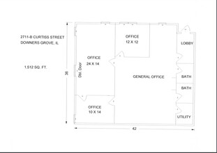 2711-2755 Curtiss St, Downers Grove, IL à louer Plan d’étage– Image 1 sur 1