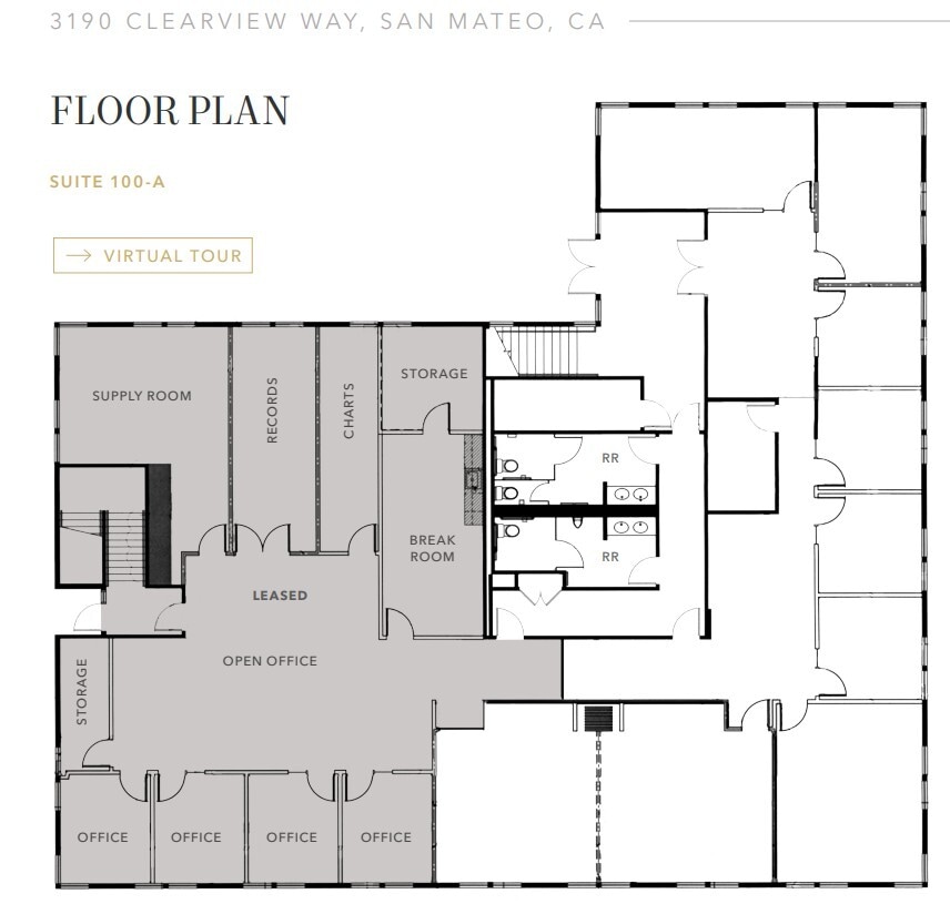 3190 Clearview Way, San Mateo, CA à louer Plan d’étage– Image 1 sur 1