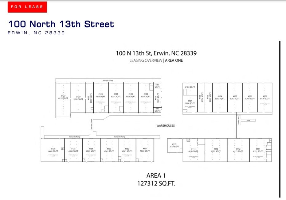 200 N 13th St, Erwin, NC à louer Plan d’étage– Image 1 sur 1