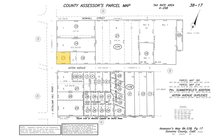 1452 Petaluma Hill Rd, Santa Rosa, CA à vendre - Plan cadastral – Image 2 sur 5