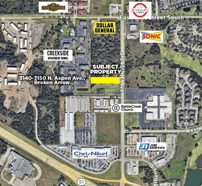 3140-3150 N Aspen Ave, Broken Arrow, OK à vendre Aérien– Image 1 sur 3