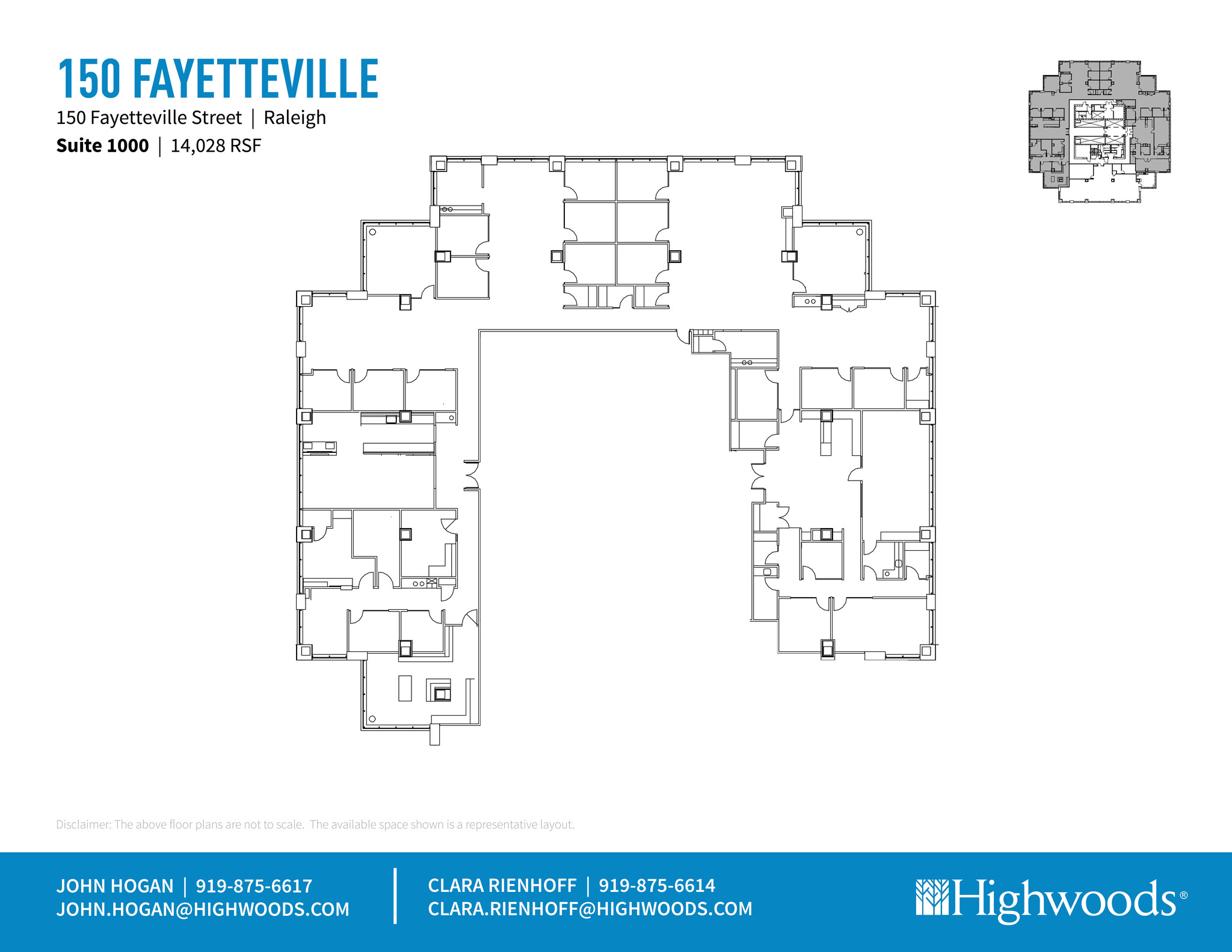 150 Fayetteville St, Raleigh, NC à louer Plan d’étage– Image 1 sur 3