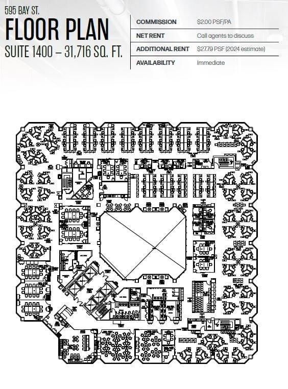595 Bay St, Toronto, ON à louer Plan d’étage– Image 1 sur 1