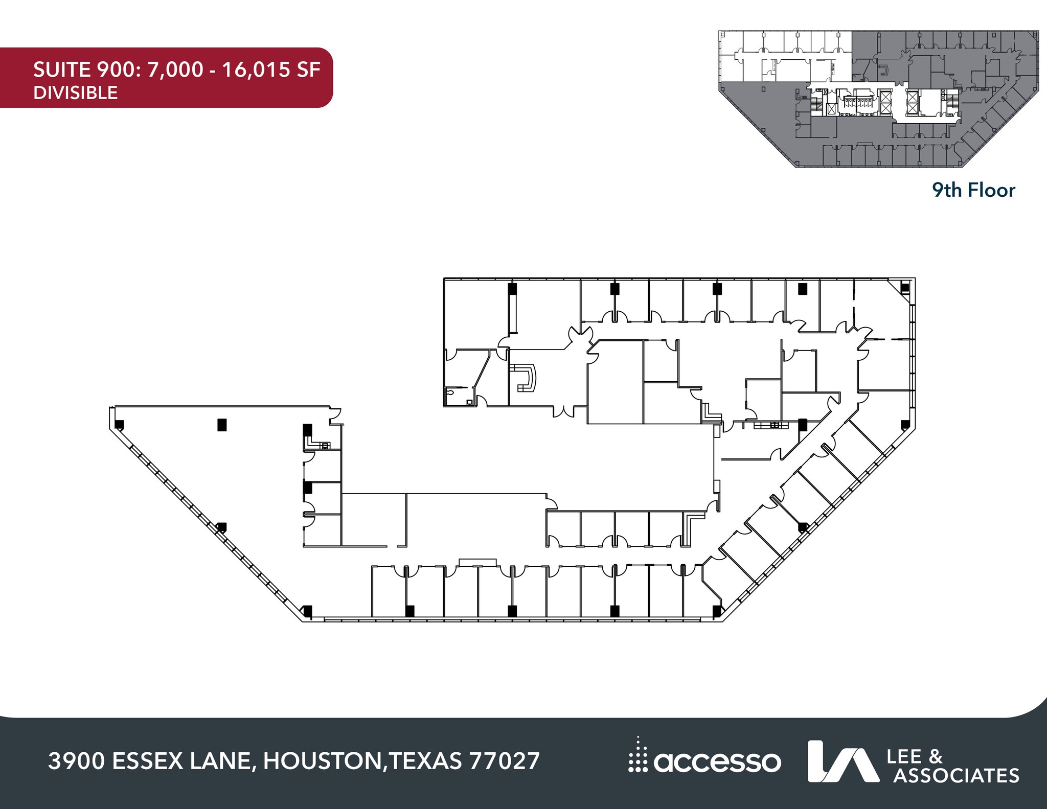 3900 Essex Ln, Houston, TX à louer Plan d’étage– Image 1 sur 1