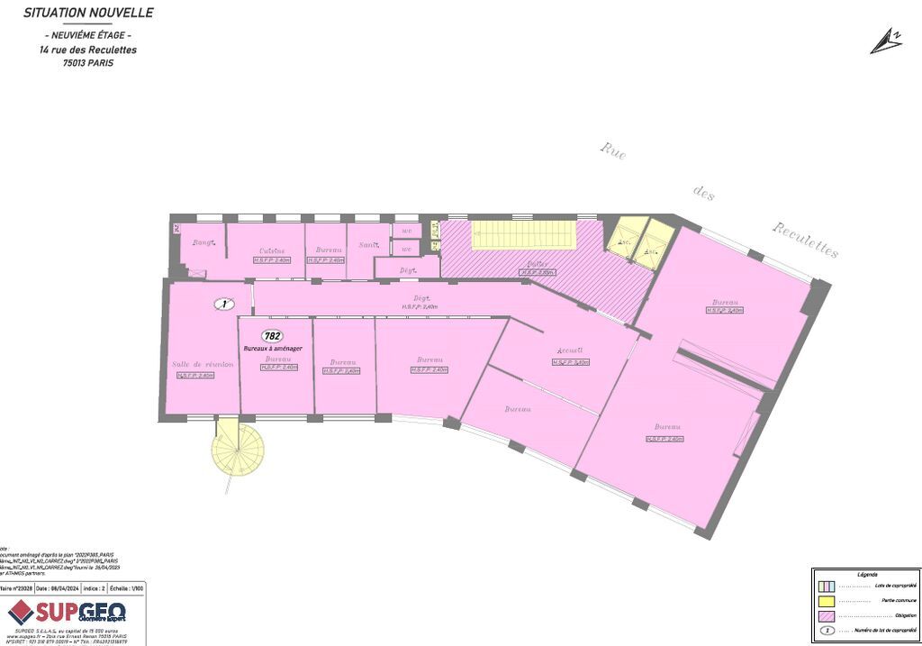 14 Rue Des Reculettes, Paris, PAR 75013 - Lot Lot 9e -  - Plan d’étage - Image 1 of 5