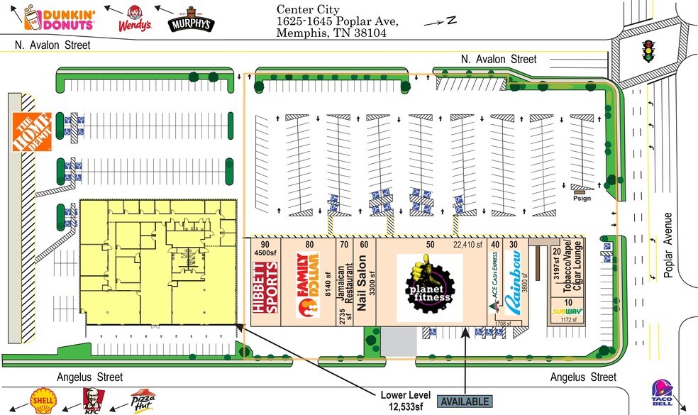 1627 Poplar Ave, Memphis, TN à louer - Plan de site – Image 2 sur 24