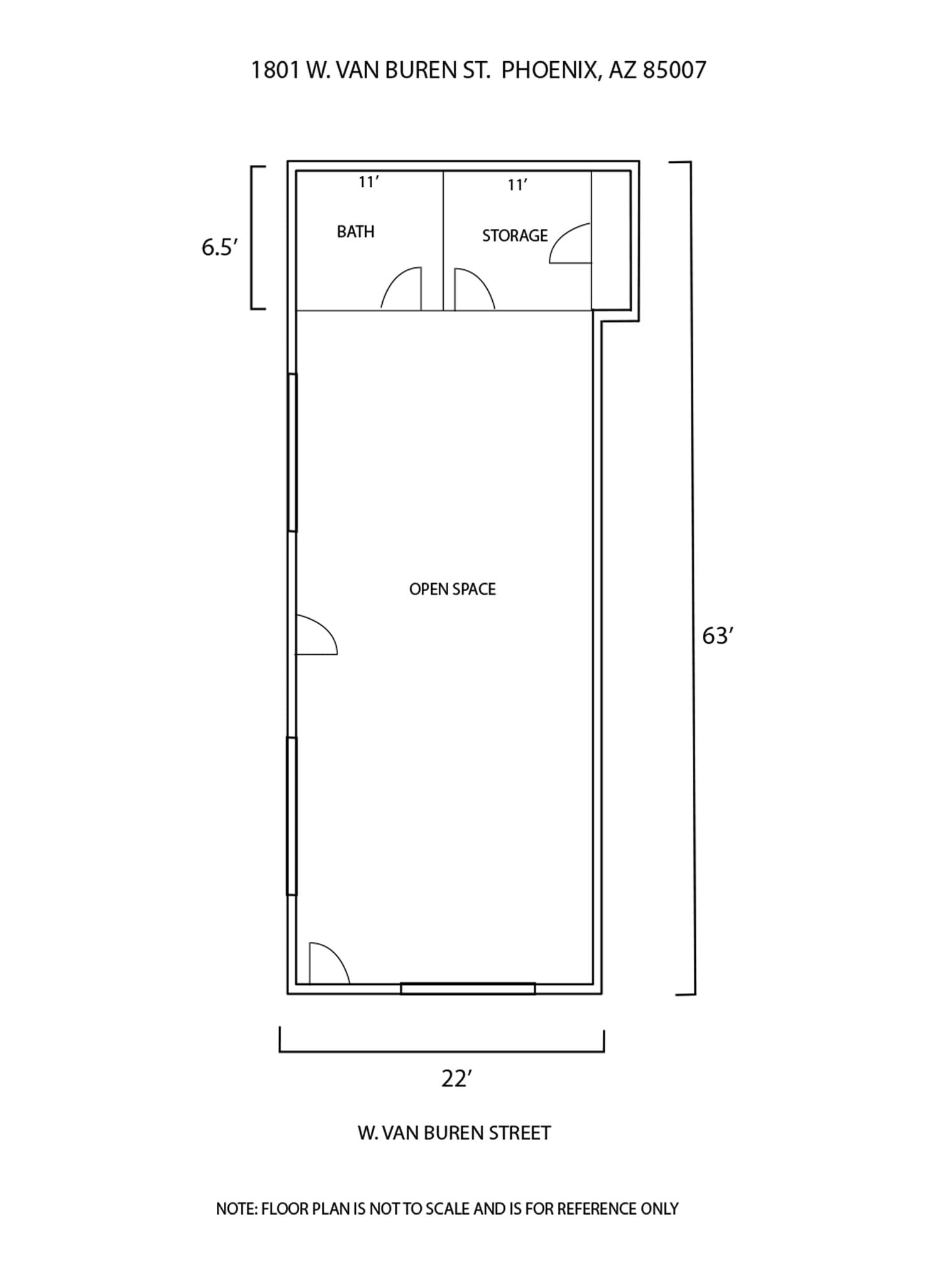 1805 W Van Buren St, Phoenix, AZ à louer Plan d’étage– Image 1 sur 1