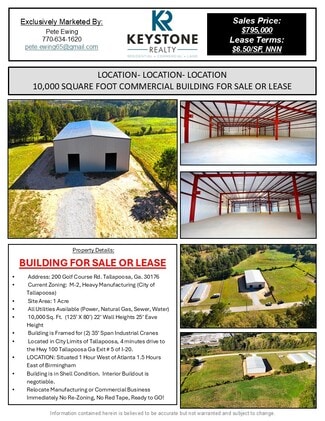 Plus de détails pour 200 Golf Course Rd, Tallapoosa, GA - Industriel/Logistique à vendre