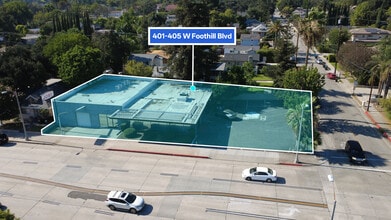 401-405 W Foothill Blvd, Monrovia, CA - Vue aérienne  vue de carte - Image1
