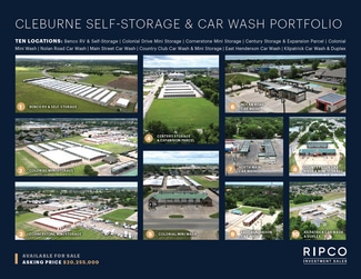 Plus de détails pour Cleburne Self-Storage+Car Wash Portfolio – Spécialisé à vendre, Cleburne, TX