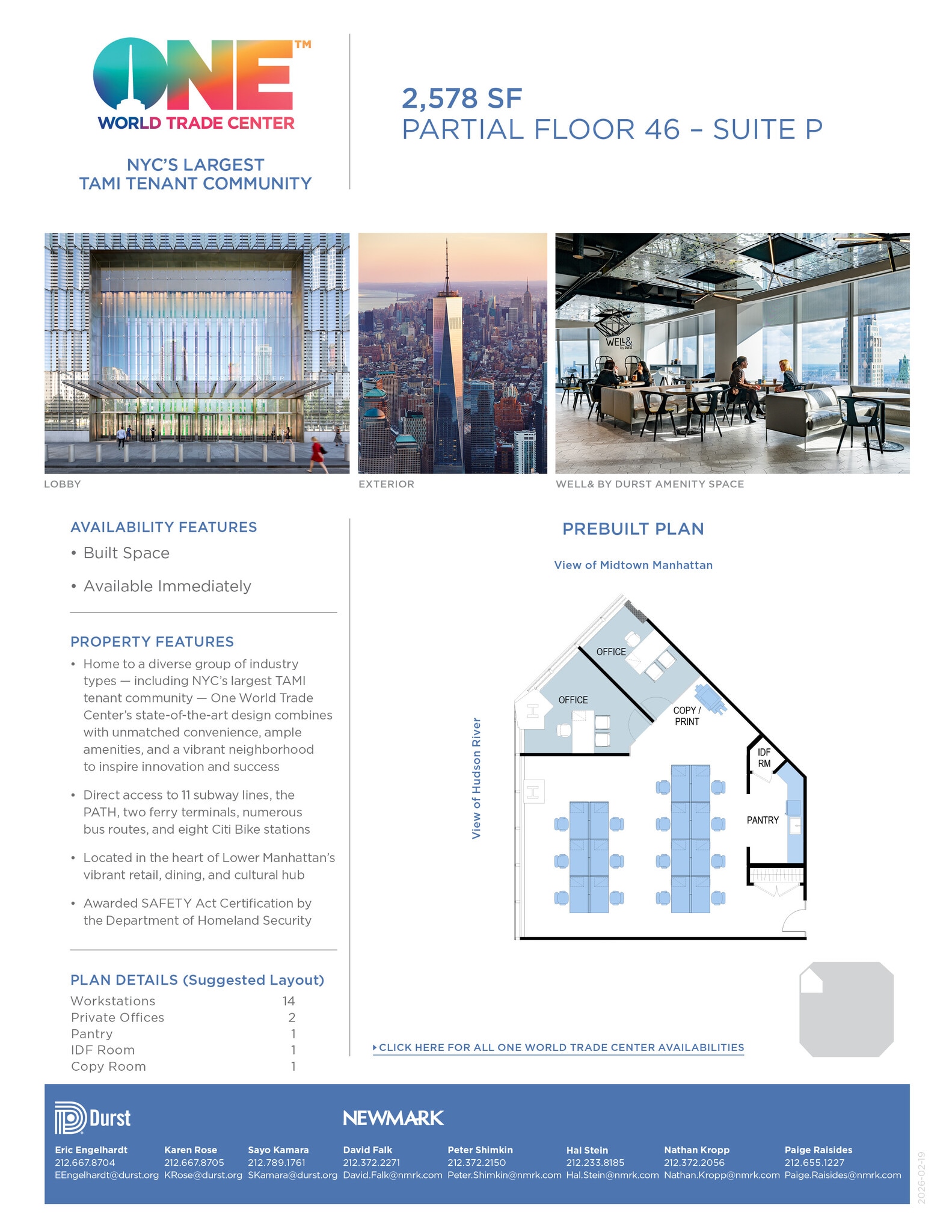 One World Trade Center, New York, NY à louer Photo intérieure– Image 1 sur 1