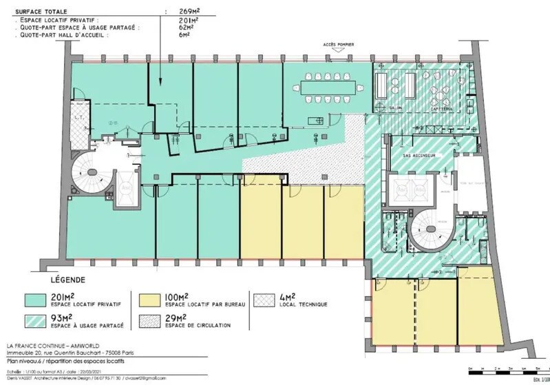 20 Rue Quentin-Bauchart, Paris à louer Plan d’étage– Image 1 sur 2