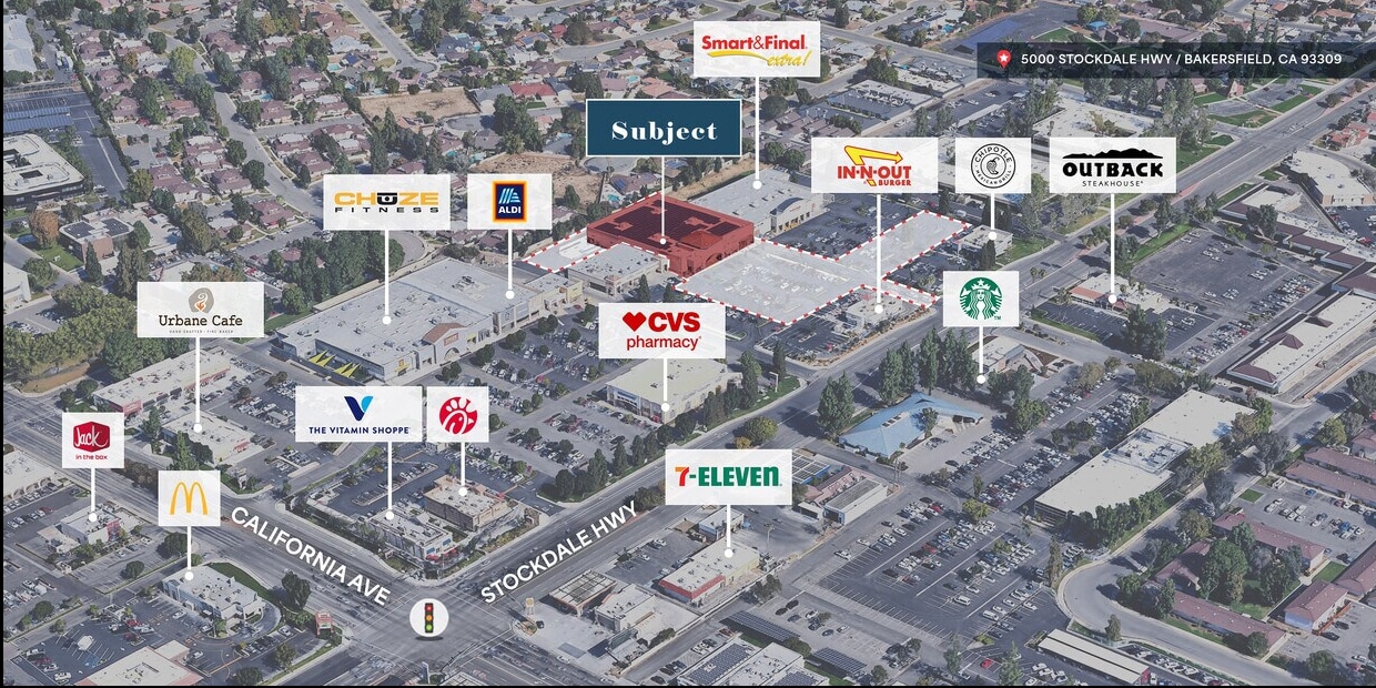 5000 Stockdale Hwy, Bakersfield, CA à vendre Aérien– Image 1 sur 7
