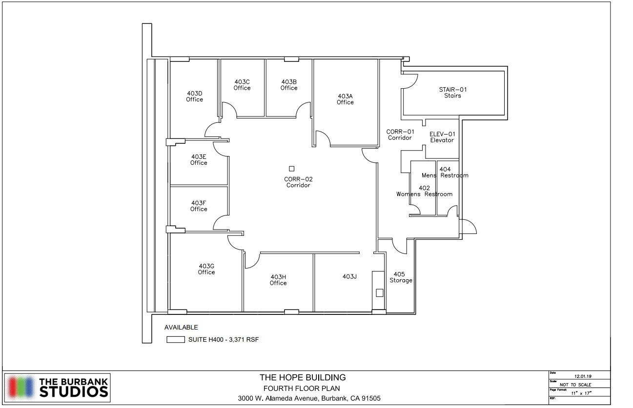 3000 W Alameda Ave, Burbank, CA à louer Plan d’étage– Image 1 sur 1